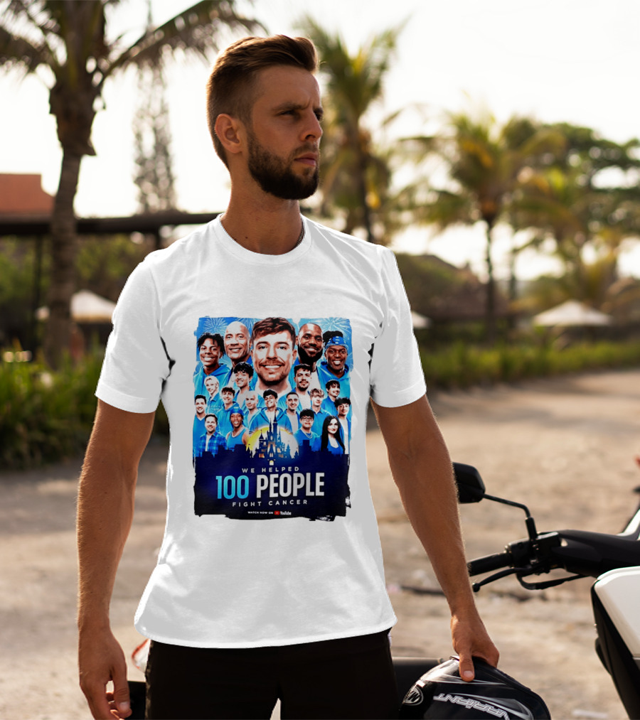 Mrbeast We Helped 100 People Fight Cancer YouTube Video Collaboration T-Shirt