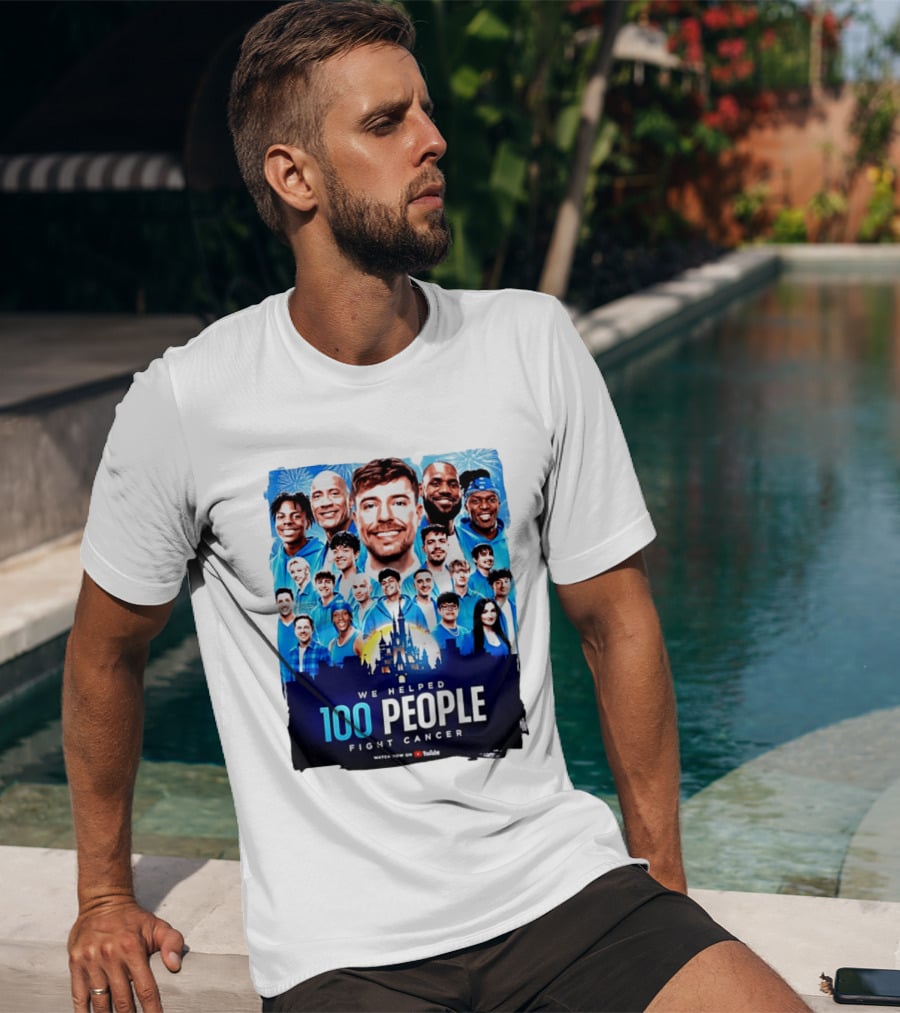 Mrbeast We Helped 100 People Fight Cancer YouTube Video Collaboration T-Shirt
