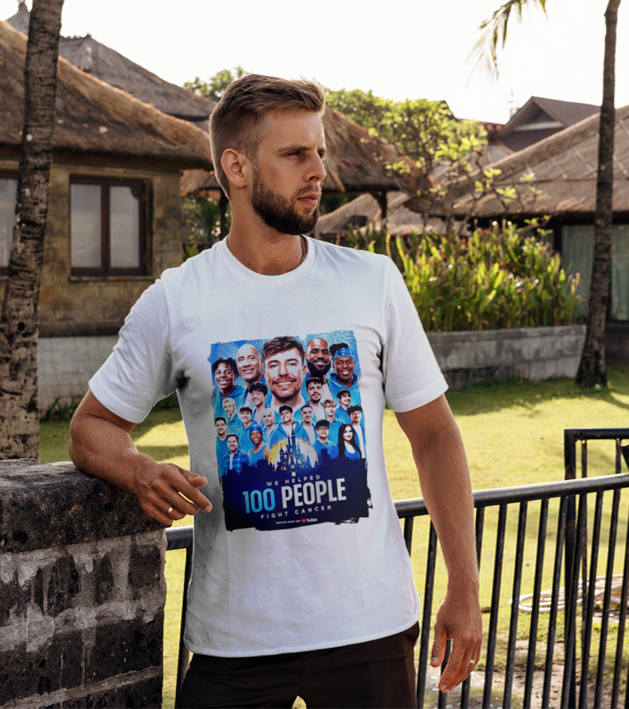 Mrbeast We Helped 100 People Fight Cancer YouTube Video Collaboration T-Shirt