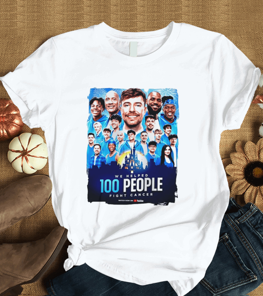 Mrbeast We Helped 100 People Fight Cancer YouTube Video Collaboration T-Shirt