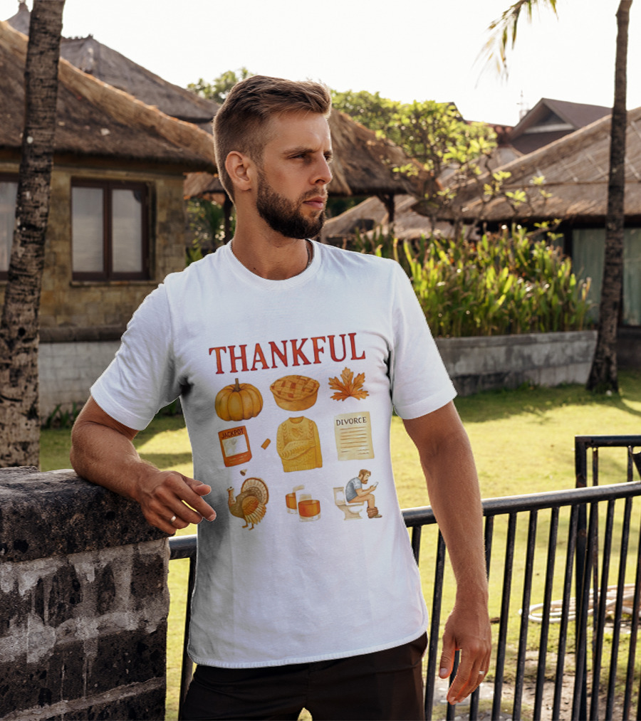 Thankful Pumpkin Turkey Pie Divorce Jackpot Sweater Toilet Autumn T-Shirt