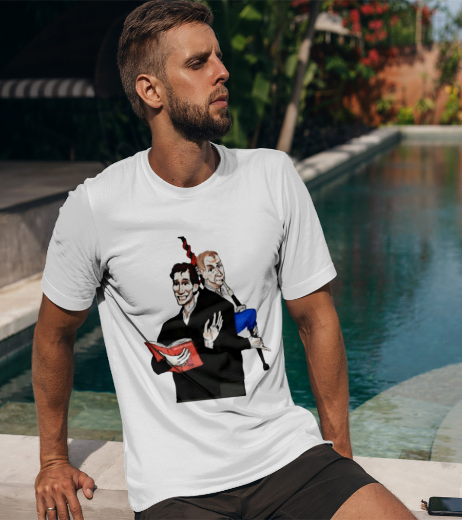 The Rest Is Politics Rory Stewart Red Book Talking Figure Cartoon T-Shirt