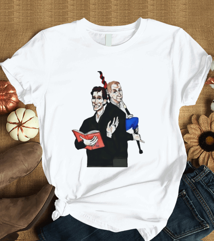 The Rest Is Politics Rory Stewart Red Book Talking Figure Cartoon T-Shirt