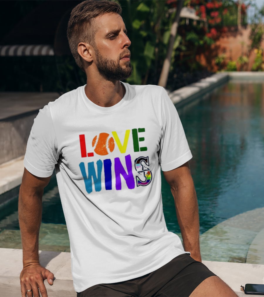 Julio Rodriguez Love Wins Seattle Mariners MLB Baseball T-Shirt