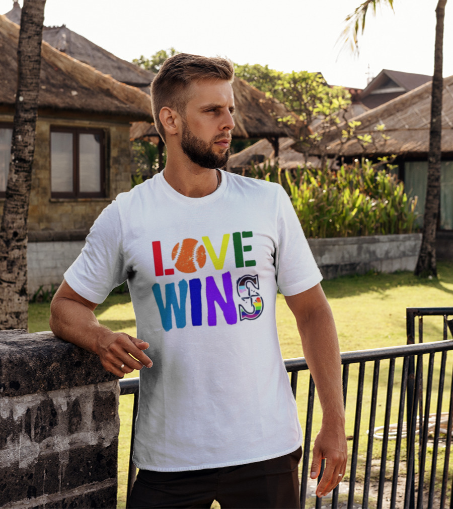 Julio Rodriguez Love Wins Seattle Mariners MLB Baseball T-Shirt