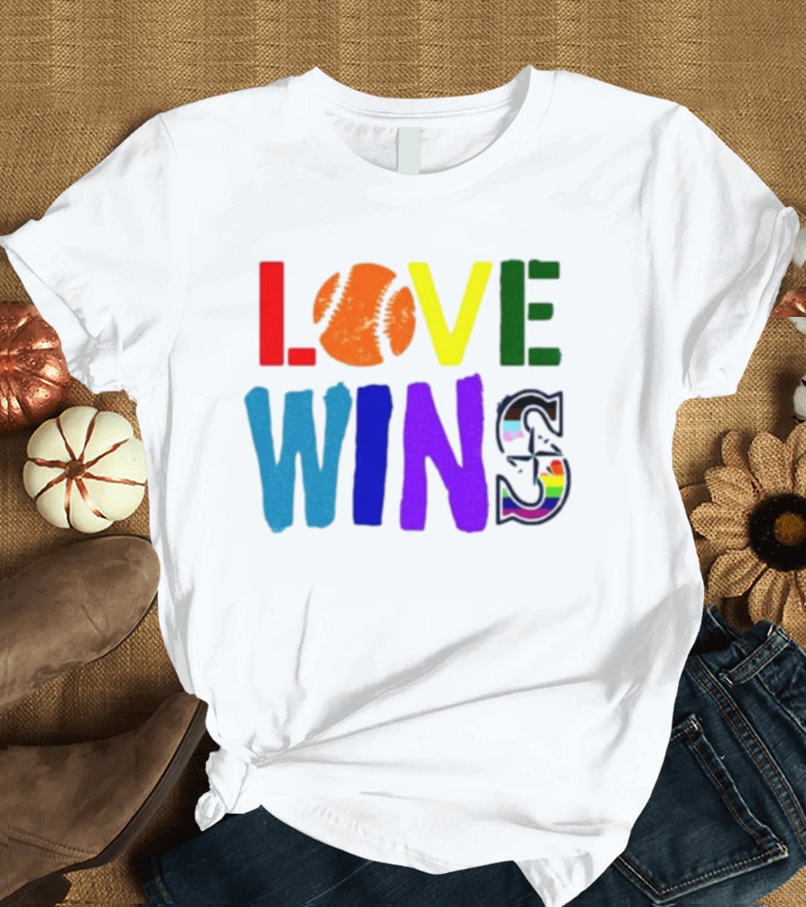 Julio Rodriguez Love Wins Seattle Mariners MLB Baseball T-Shirt