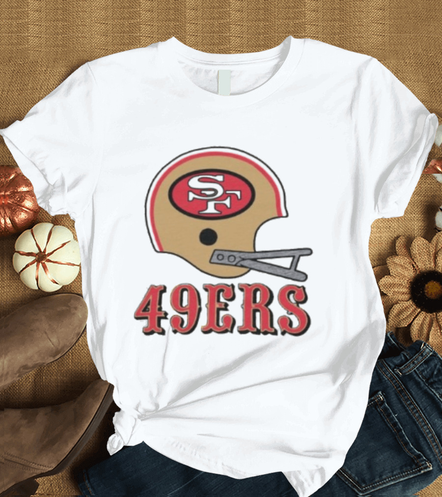 San Francisco 49ers SF Gold Helmet Big 49ers T-Shirt