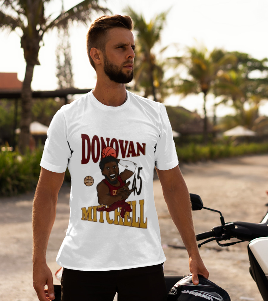 Donovan Mitchell Cleveland Cavaliers Basketball Number 45 Dunking T-Shirt
