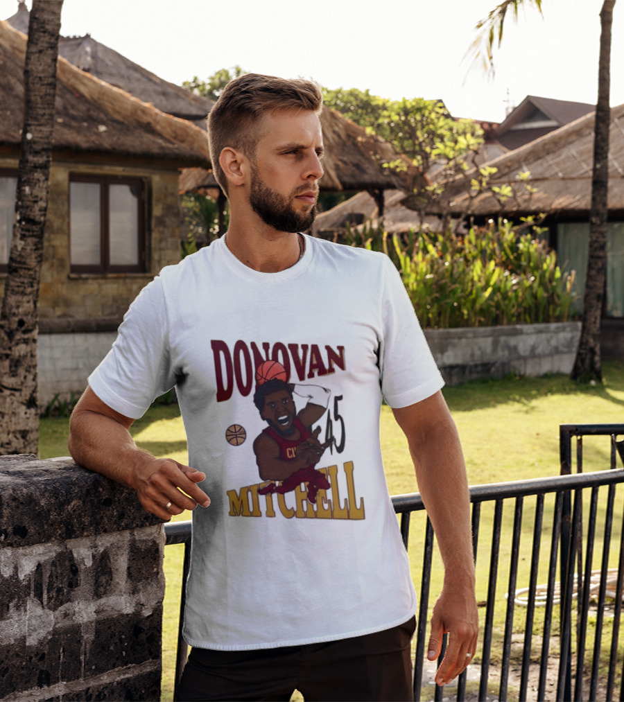 Donovan Mitchell Cleveland Cavaliers Basketball Number 45 Dunking T-Shirt