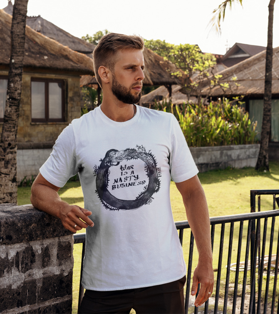 War Is A Nasty Business Ouroboros Serpent Circle T-Shirt