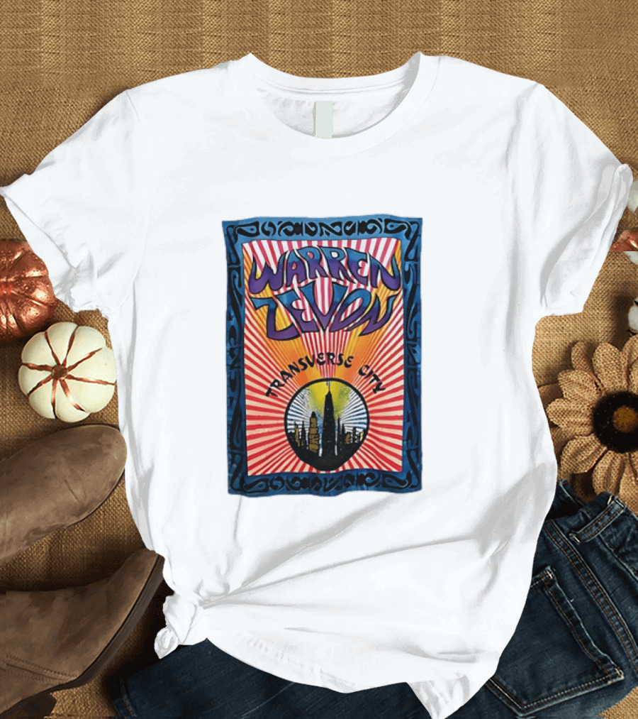 Warren Zevon Transverse City Psychedelic Rock Skyline T-Shirt