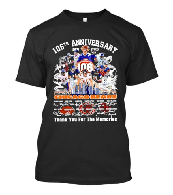 106th Anniversary Chicago Bears 1919 2025 Thank You For The Memories Mike Singletary Signatures T-Shirt