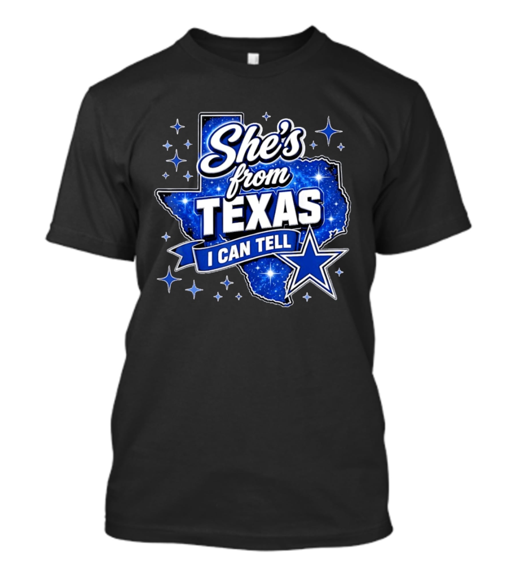 She's From Texas I Can Tell Star Blue Texas T-Shirt