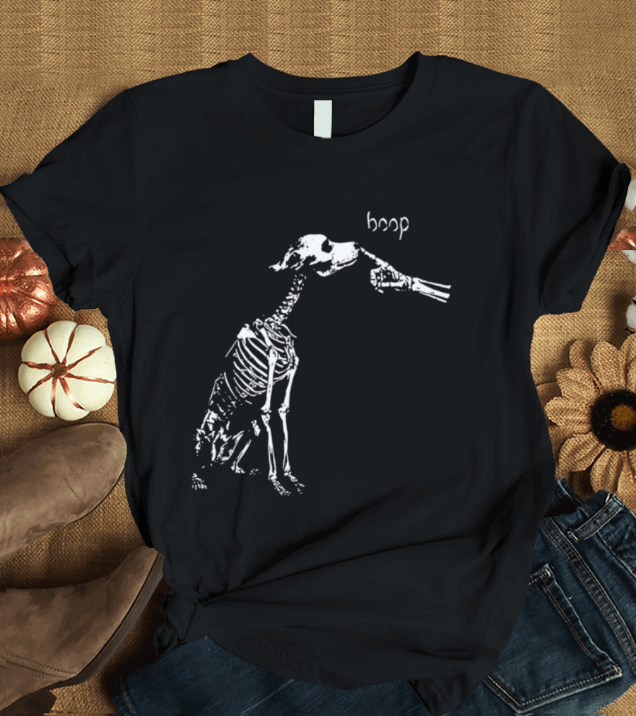 Skeleton Dog Boop Spooky Halloween Skeleton Boop T-Shirt