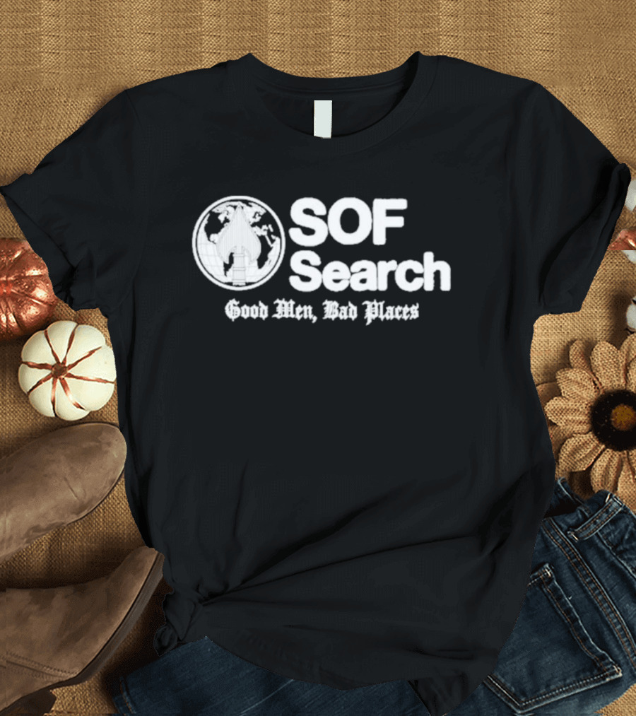 SOF Search Good Men Bad Places Spade World Map T-Shirt