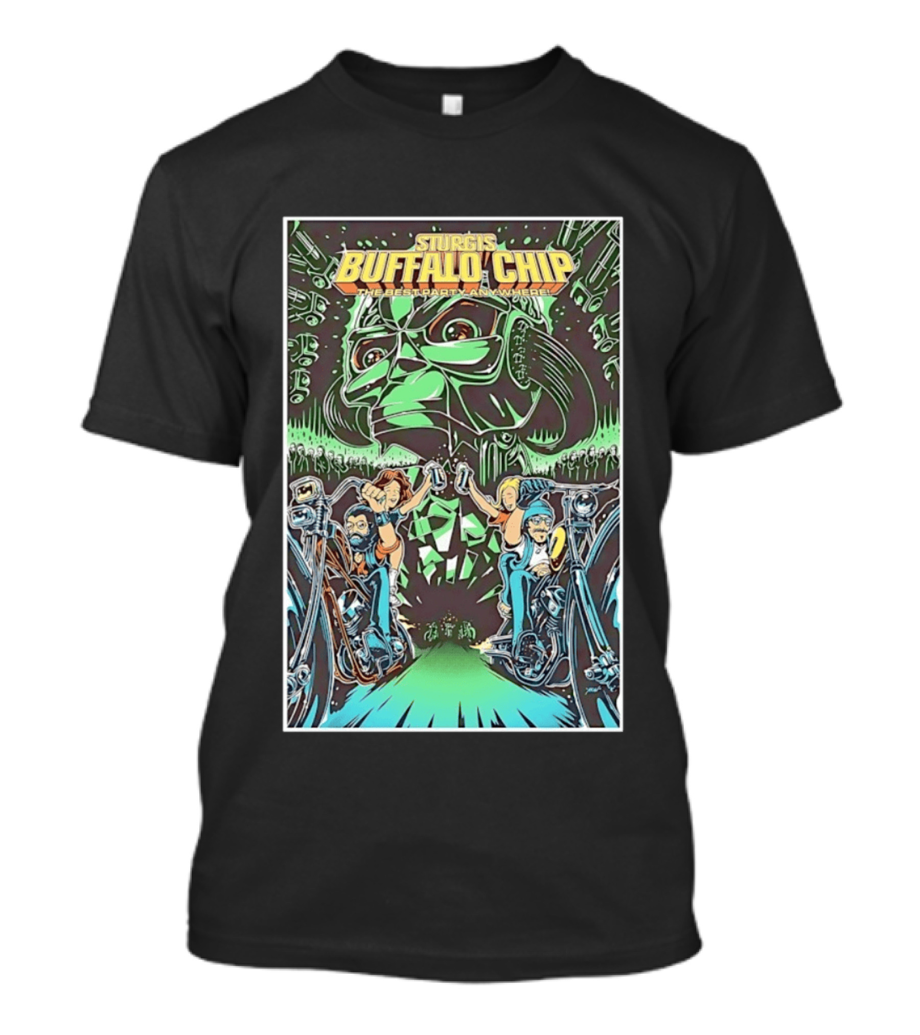 Sturgis Buffalo Chip The Best Party Anywhere Motorcycle Event Darth Vader Mashup T-Shirt