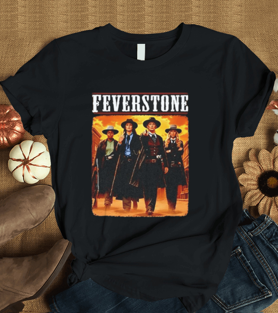 Feverstone Western Outlaws Indiana Fever WNBA Players As Gunfighter Team T-Shirt