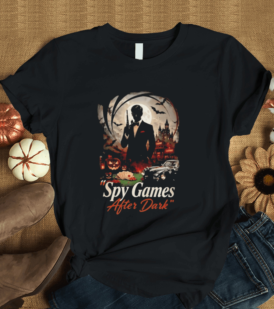 Spy Games After Dark Casino Halloween James Bond T-Shirt
