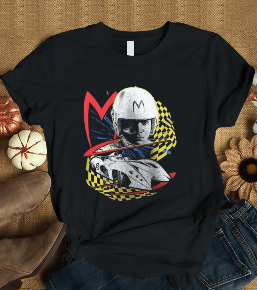 World Racing League WRL Speed Racer Mach 5 Checkered Flag Racing T-Shirt