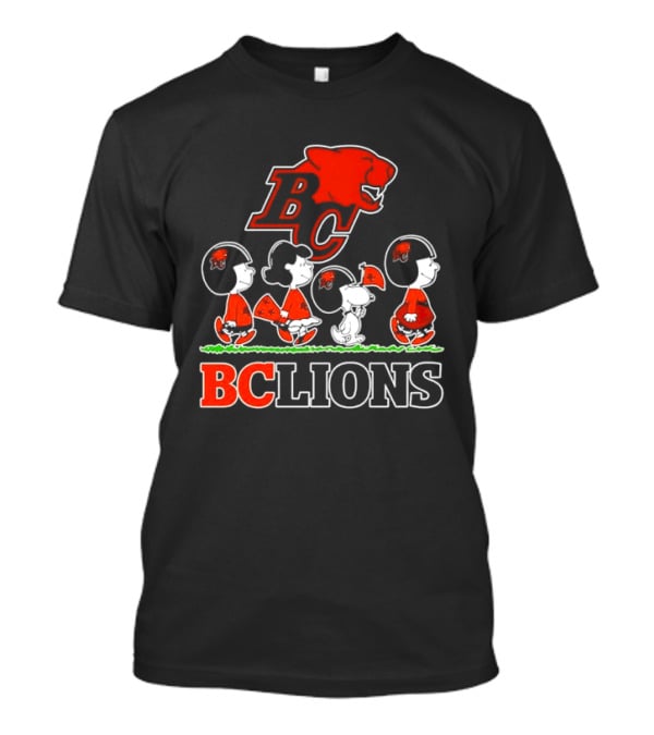 Peanuts Characters Collaboration With BC Lions CFL Team T-Shirt