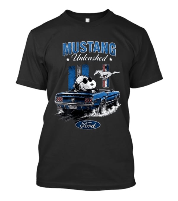 Peanuts Snoopy Mustang Unleashed Ford Collaboration T-Shirt