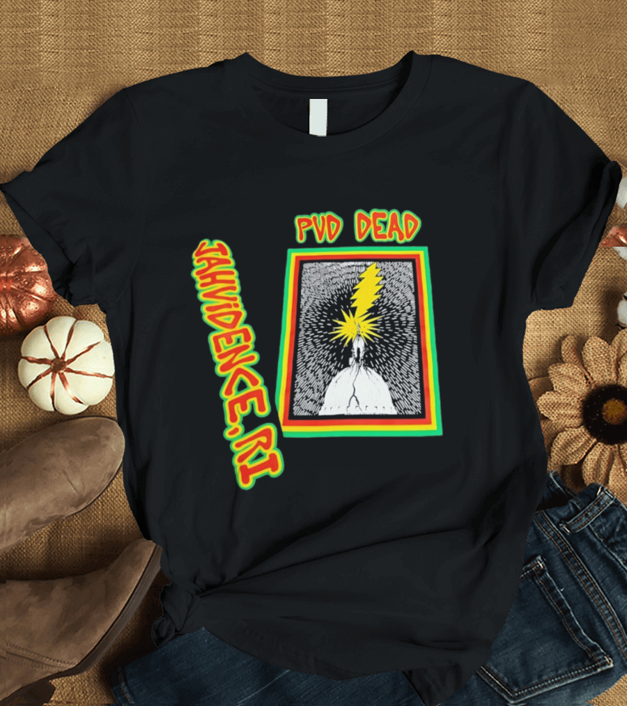 PVD Dead Jahvidence RI Providence Graphic Lightning Bolt T-Shirt
