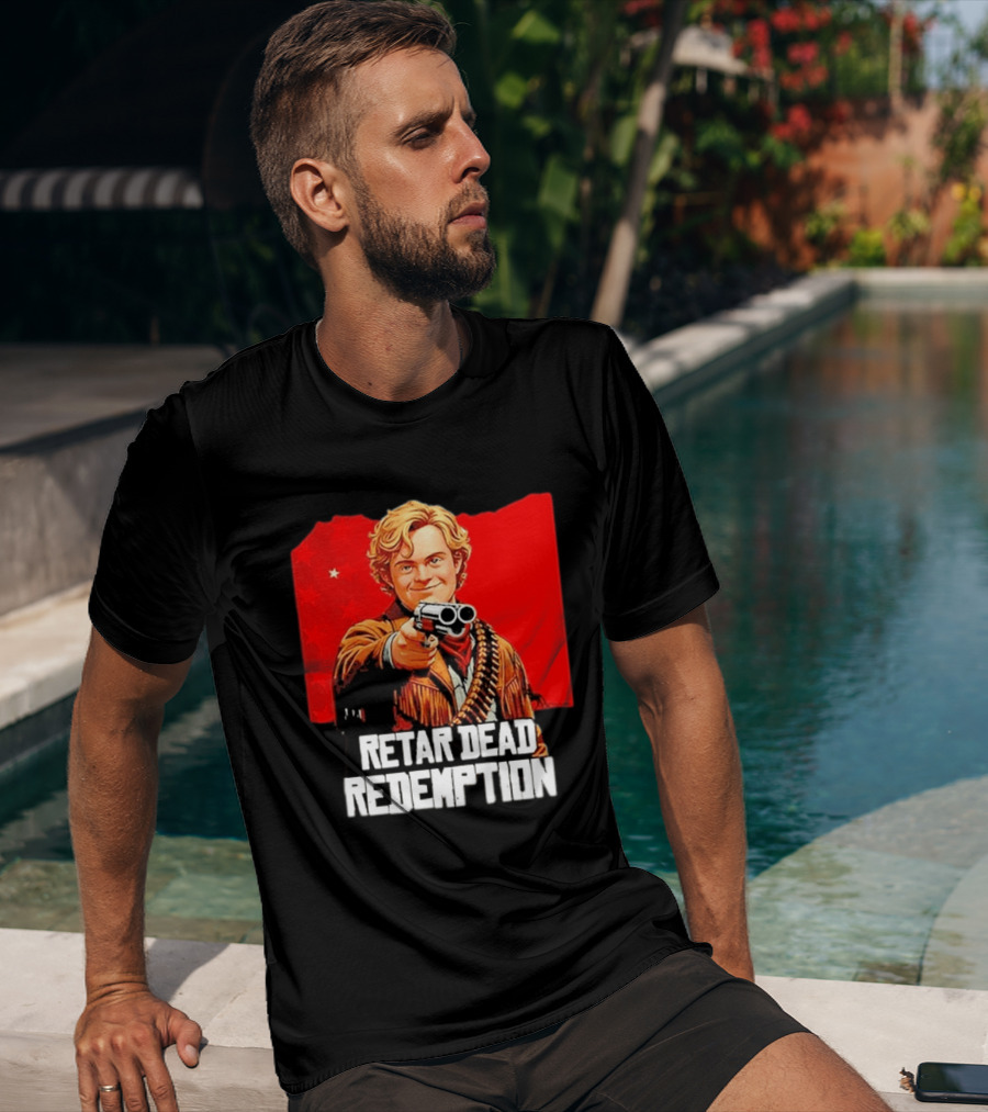 Retar Dead Redemption Western Cowboy And Revolver T-Shirt