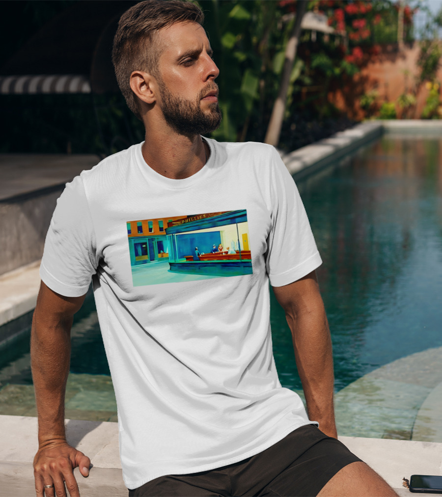 Philly Diner Institute Chicago Edward Hopper Scene T-Shirt