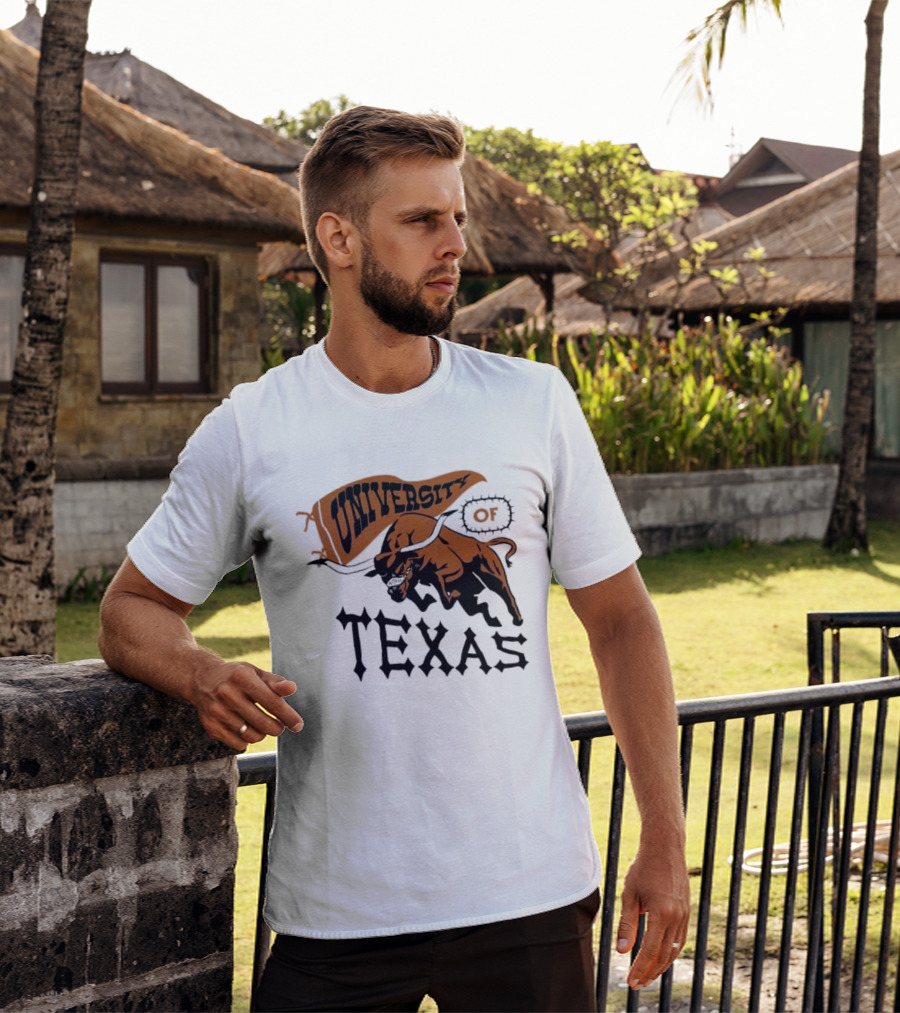 University Of Texas Longhorns Bull Mascot Banner T-Shirt