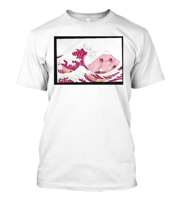 Kawaii Great Wave Pink Mountain Anime T-Shirt