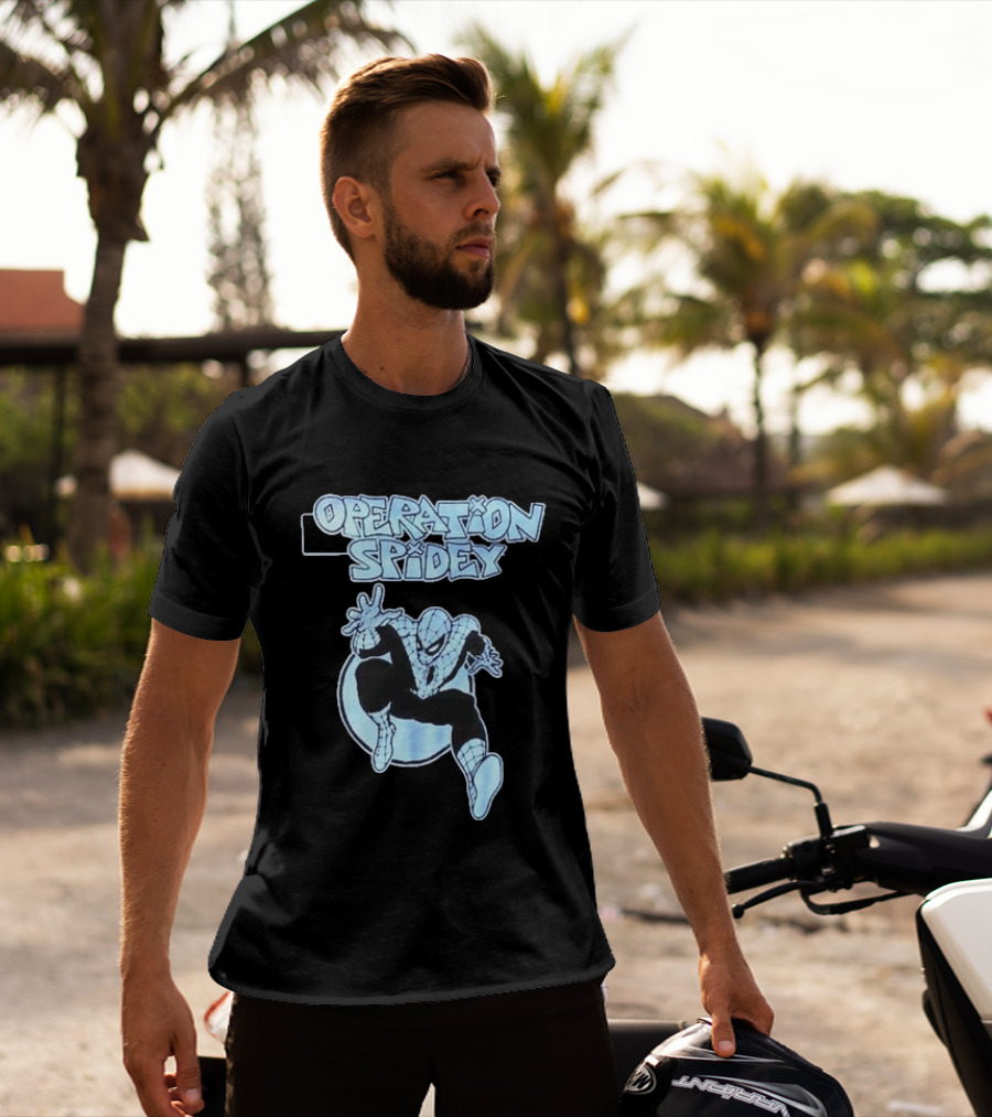 Operation Spidey Marvel Super Hero Spider Man Swinging Into Action T-Shirt
