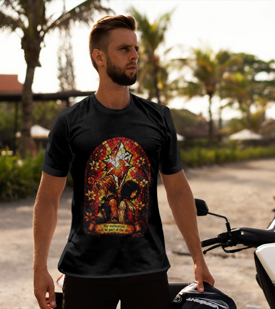 Final Fantasy Stained Glass Zidane And Garnet My Memories Will Be Part Of The Sky T-Shirt