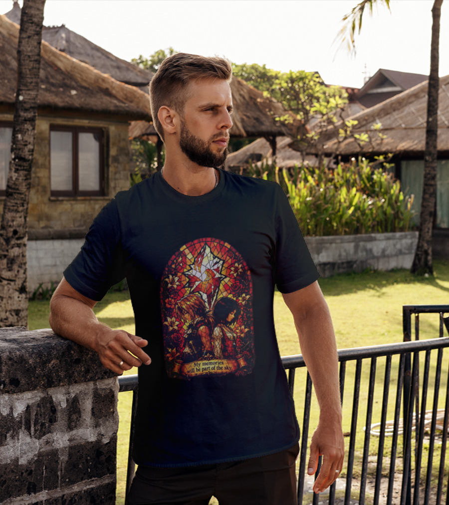 Final Fantasy Stained Glass Zidane And Garnet My Memories Will Be Part Of The Sky T-Shirt