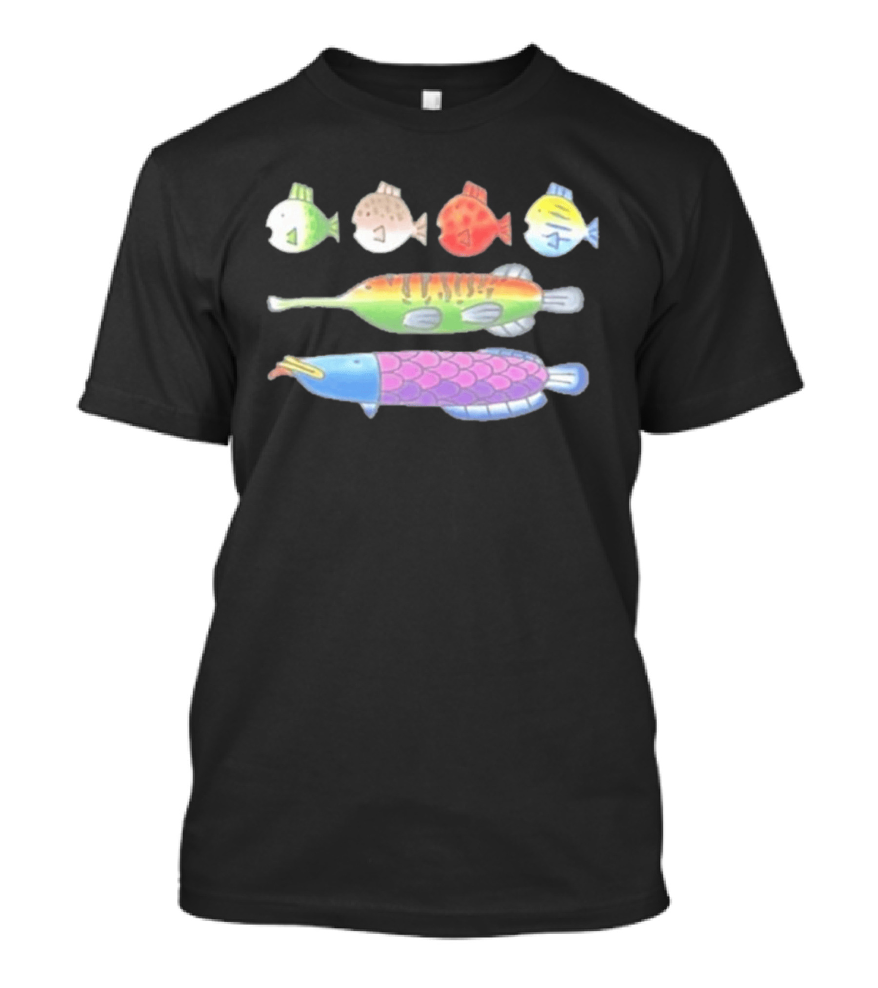 Fishing Minigame Fish Colorful Cartoon T-Shirt