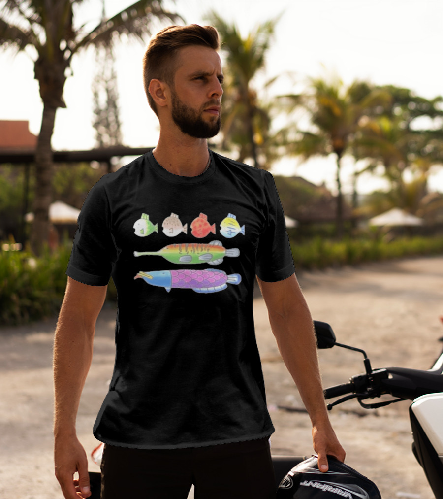 Fishing Minigame Fish Colorful Cartoon T-Shirt