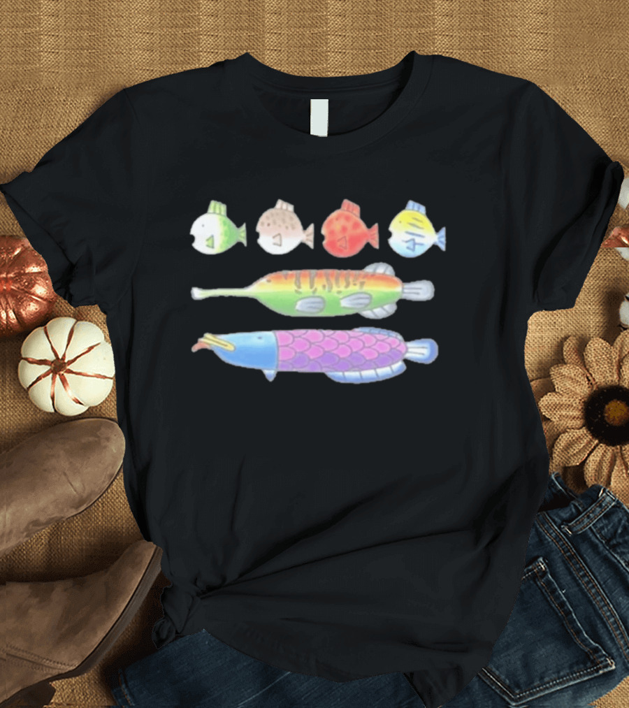 Fishing Minigame Fish Colorful Cartoon T-Shirt
