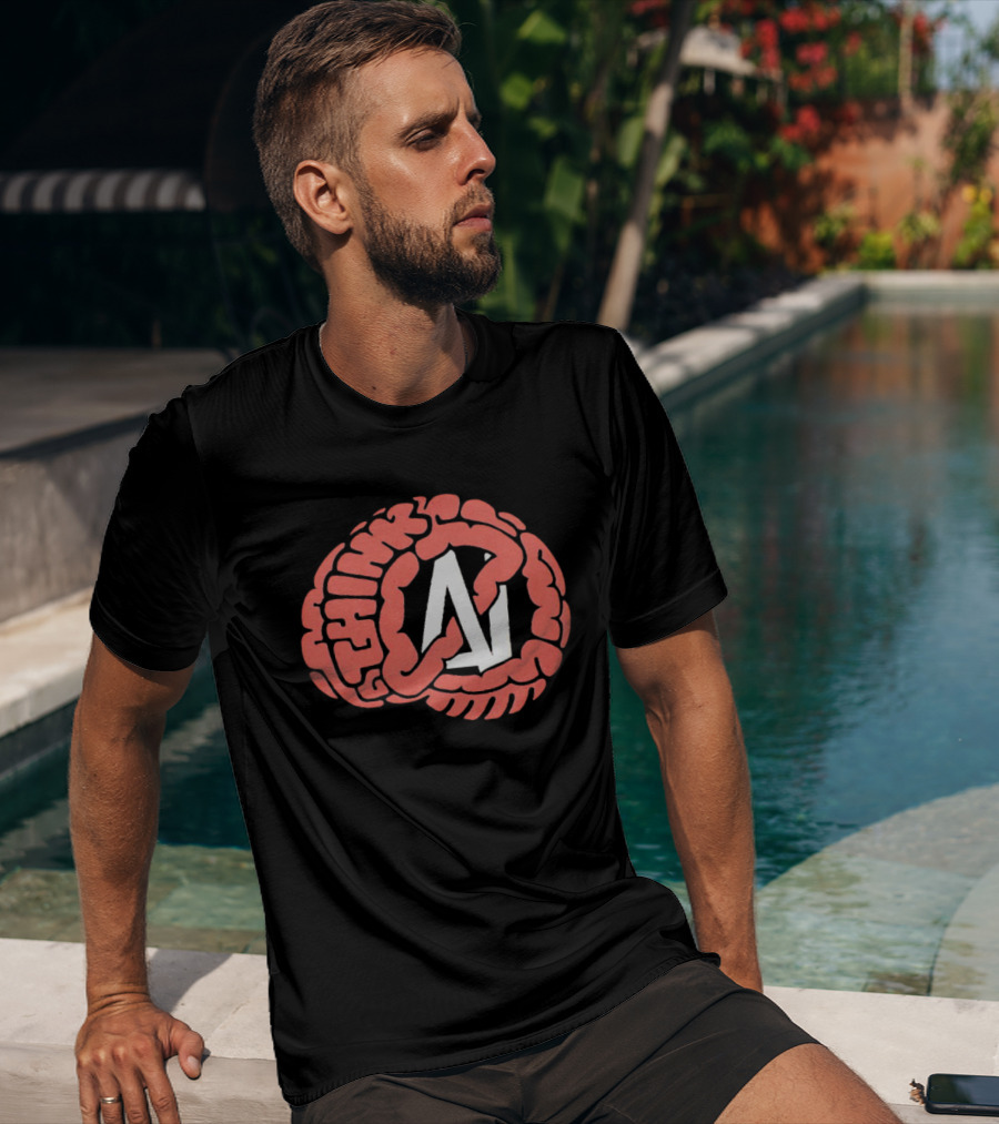 Think AI Brain Concept With Neural Network Influence T-Shirt