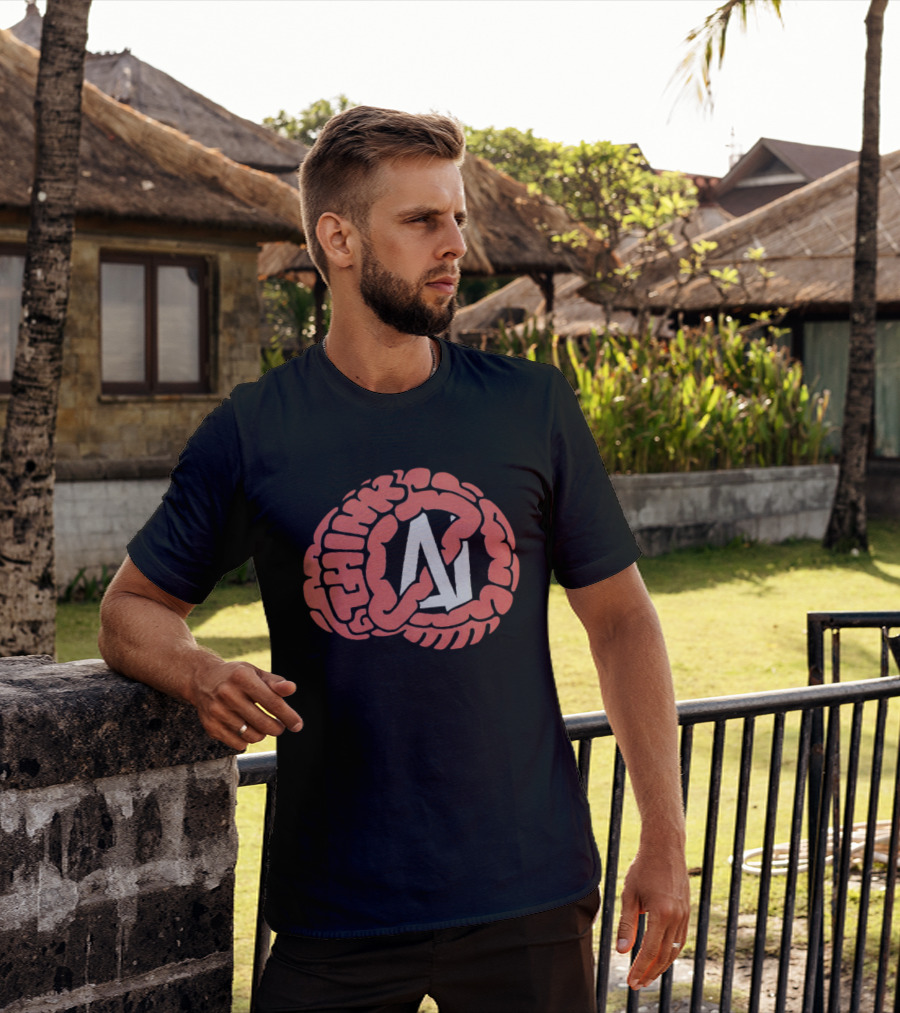 Think AI Brain Concept With Neural Network Influence T-Shirt