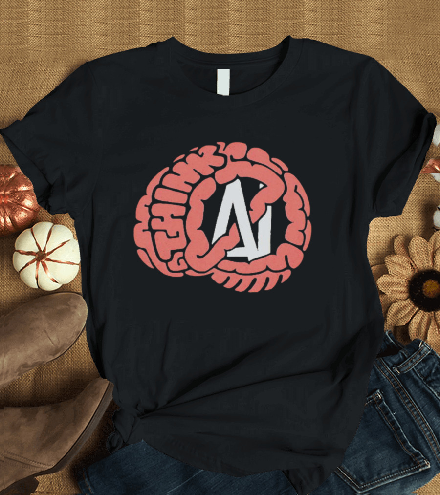Think AI Brain Concept With Neural Network Influence T-Shirt