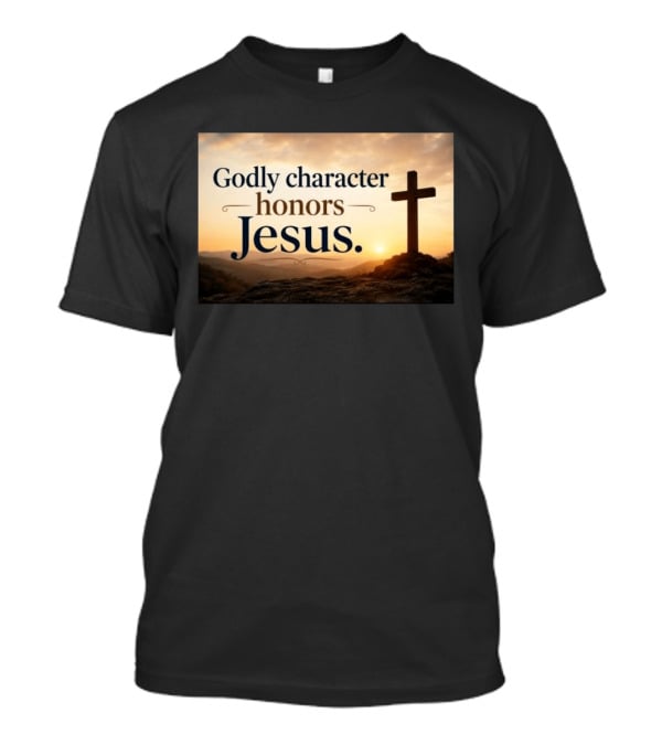 Godly Character Honors Jesus Cross At Sunset T-Shirt