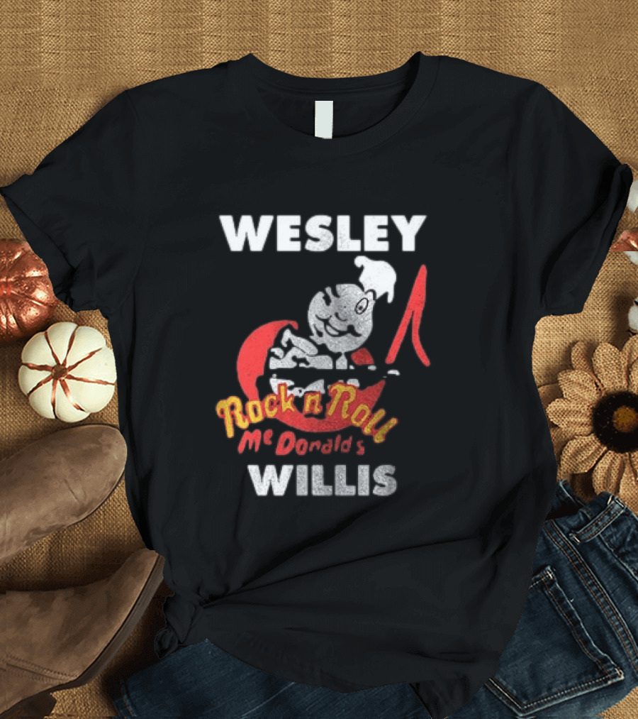 Wesley Willis McDonald's Rock N Roll Cartoon Character Moon T-Shirt