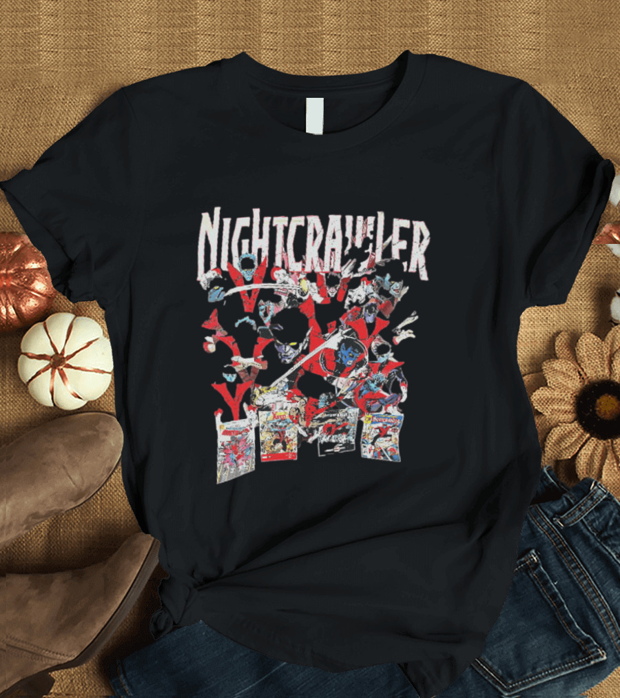 Nightcrawler X Men Comics Marvel The Amazing Nightcrawler Pages T-Shirt