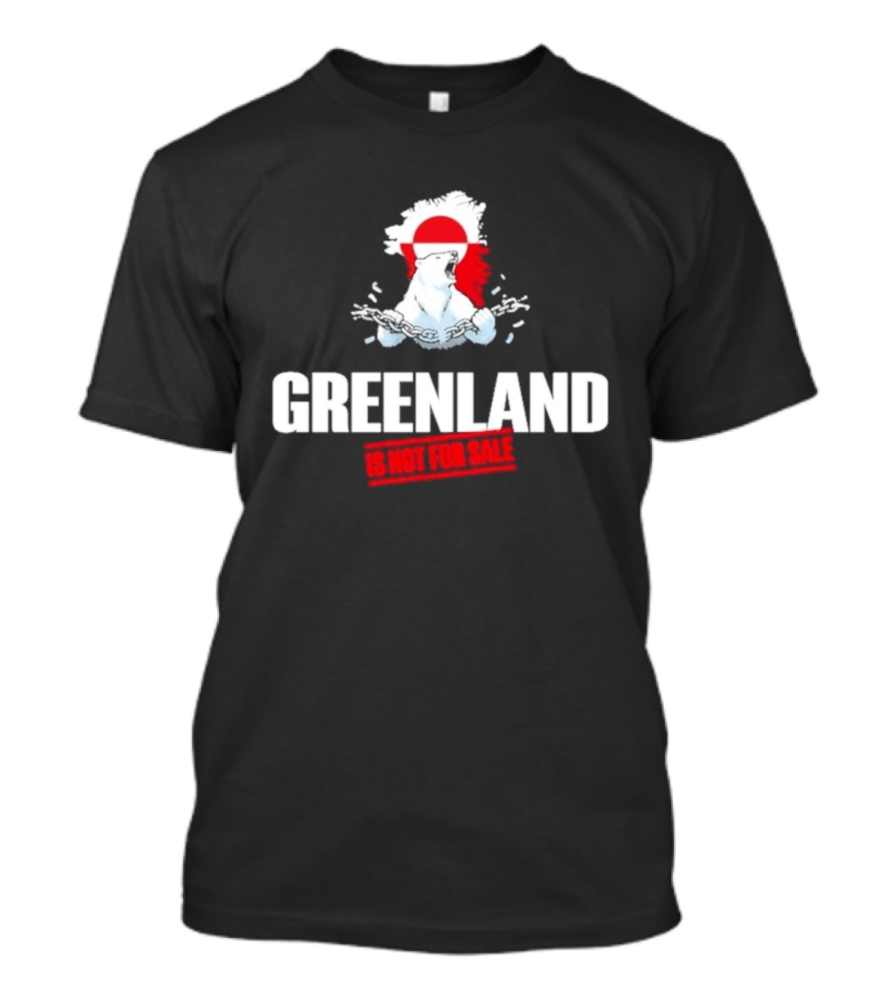 Greenland Is Not For Sale Polar Bear Art With Red Circle T-Shirt