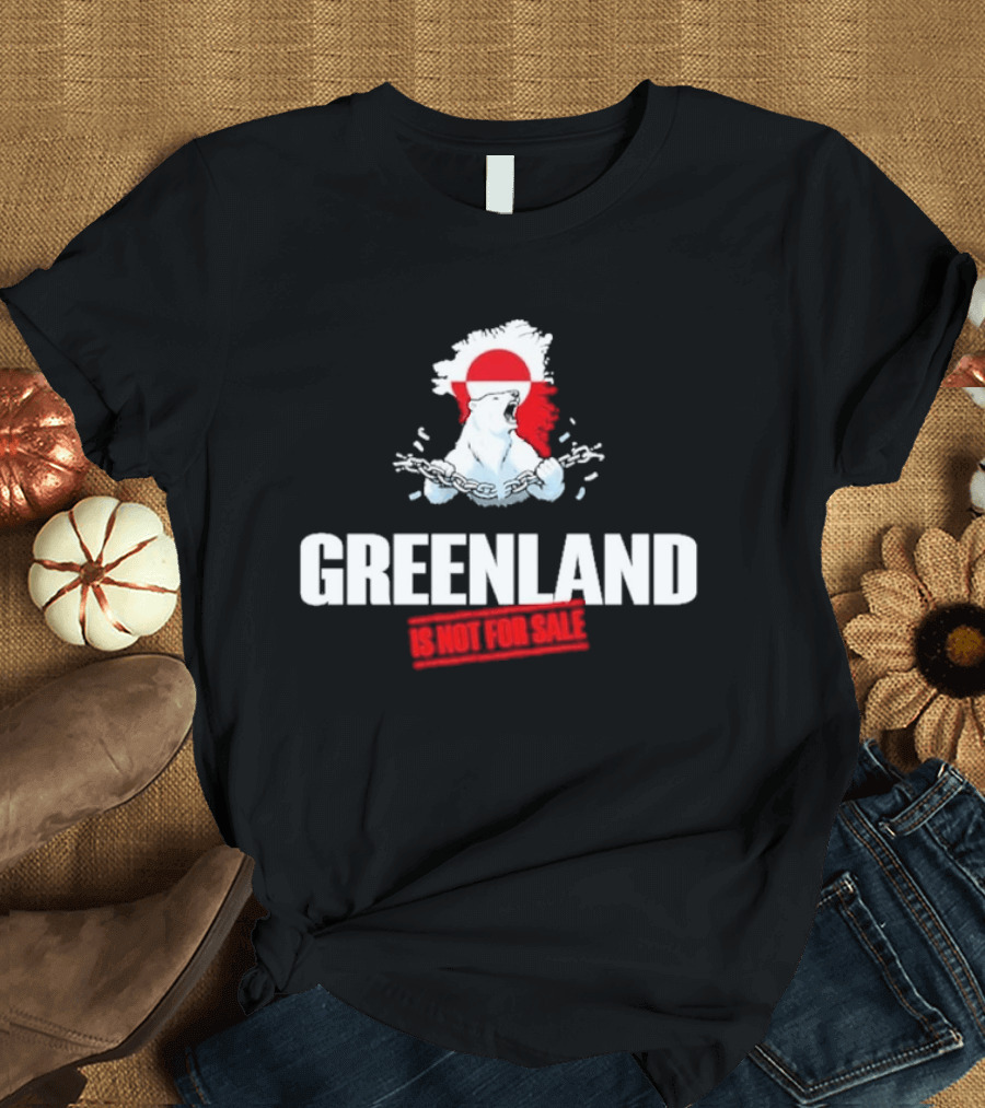 Greenland Is Not For Sale Polar Bear Art With Red Circle T-Shirt