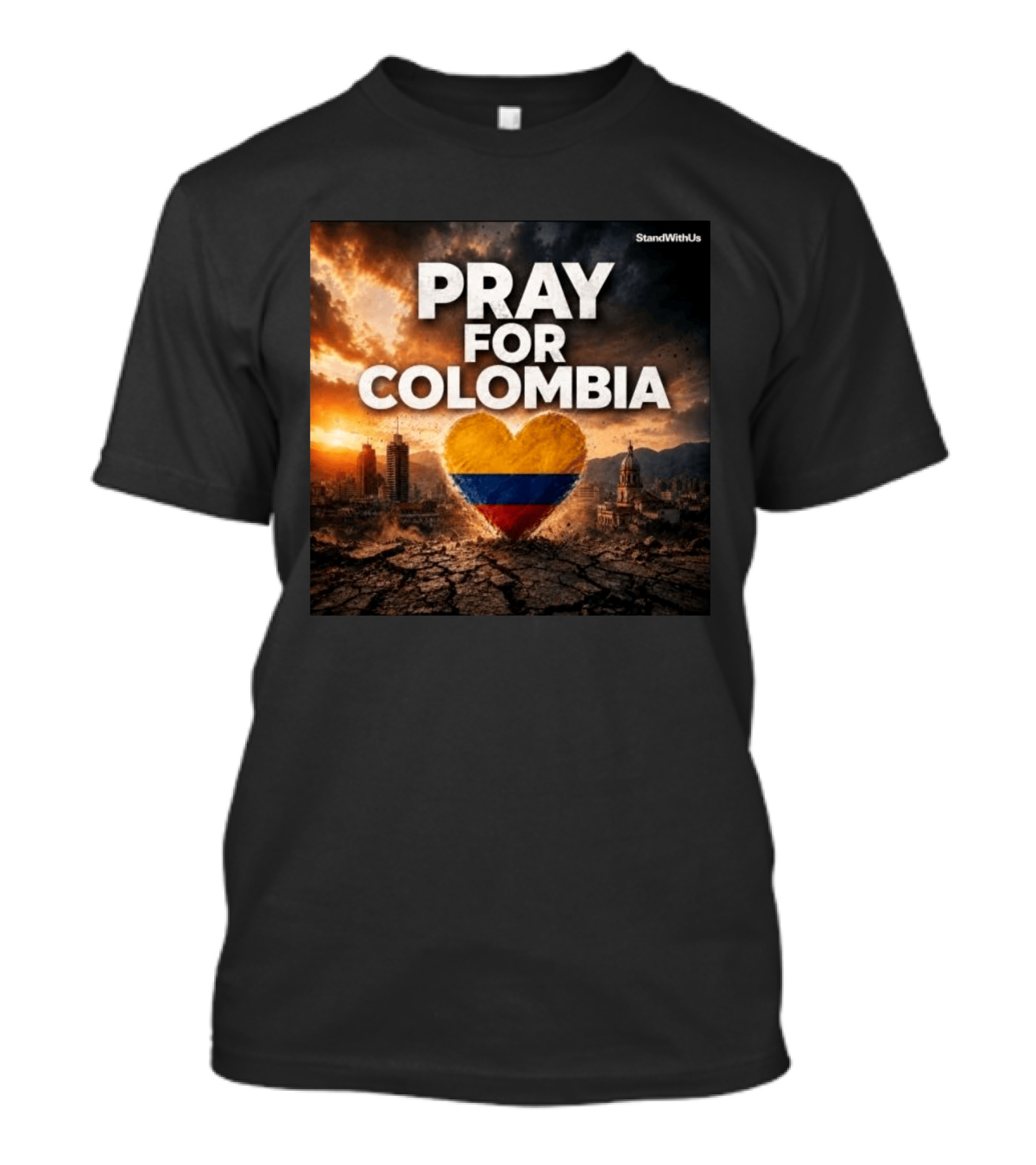 Pray For Colombia Heart StandWithUs T-Shirt
