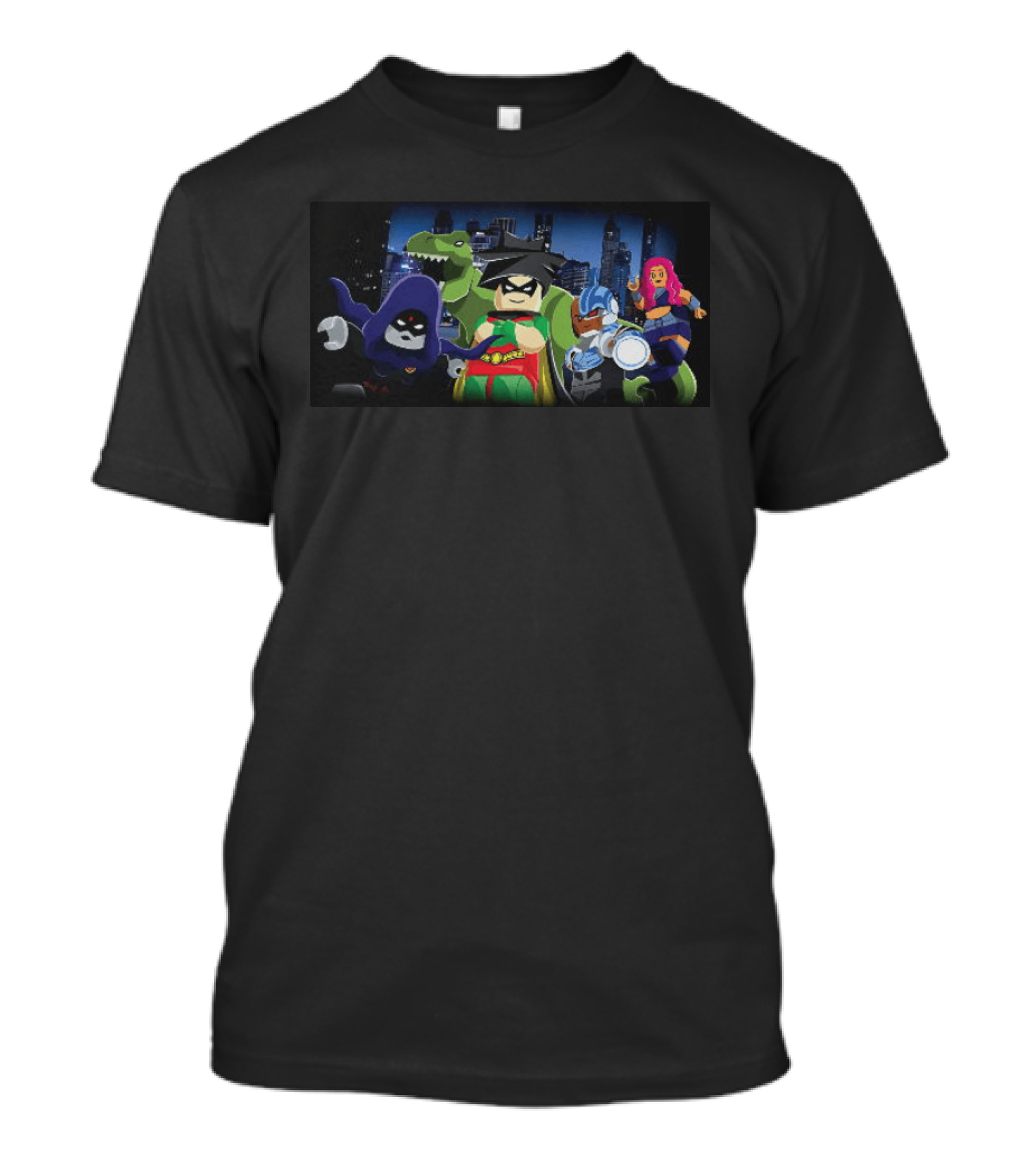 Raven Robin Cyborg Starfire Beast Boy LEGO Teen Titans DC Comics Characters T-Shirt