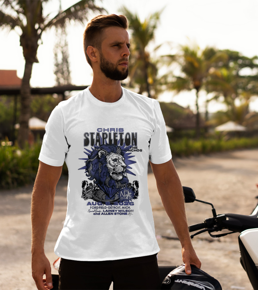 Chris Stapleton Detroit Lions August 2023 Ft The Honchos One Night Only T-Shirt