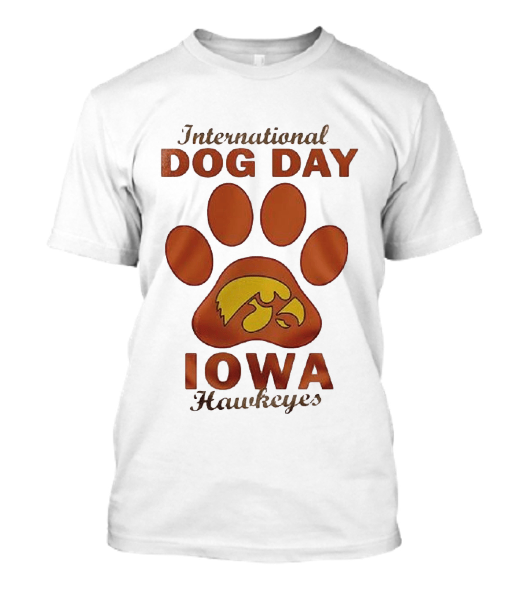 International Dog Day Iowa Hawkeyes Paw Print T-Shirt