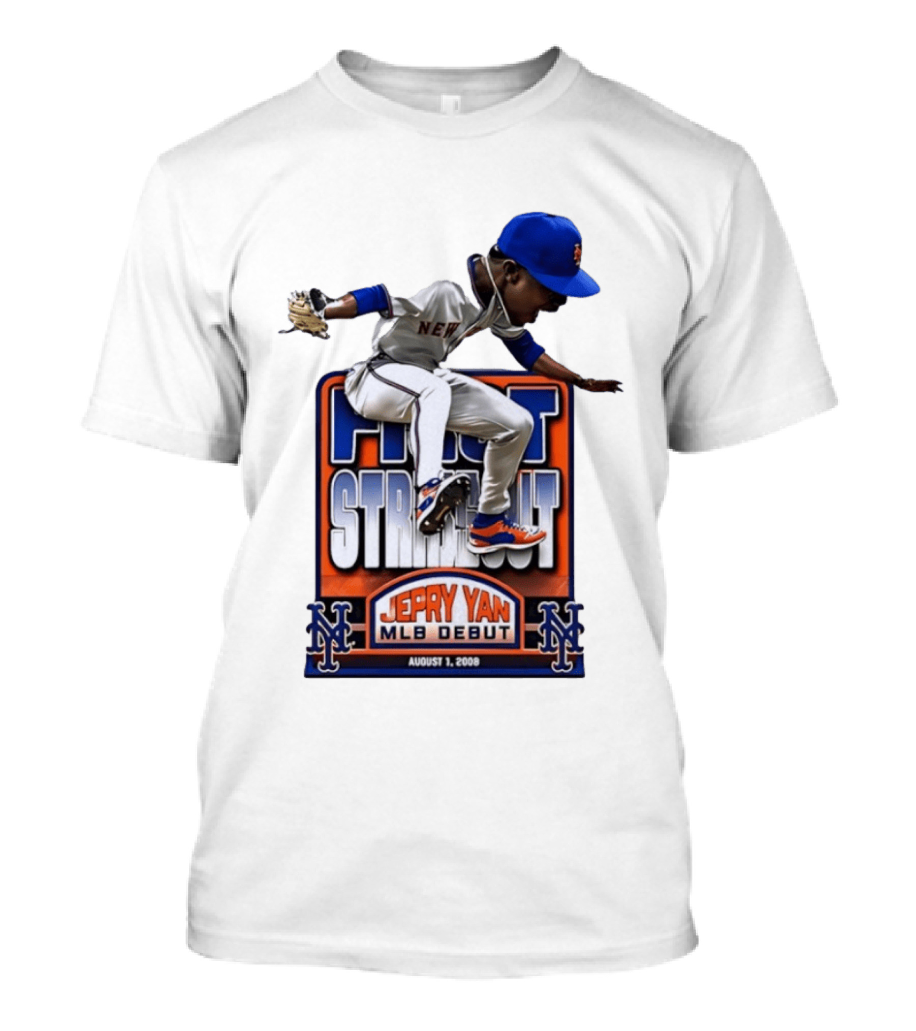 New York Mets Jepry Yan MLB Debut First Strikeout August 1 2008 T-Shirt
