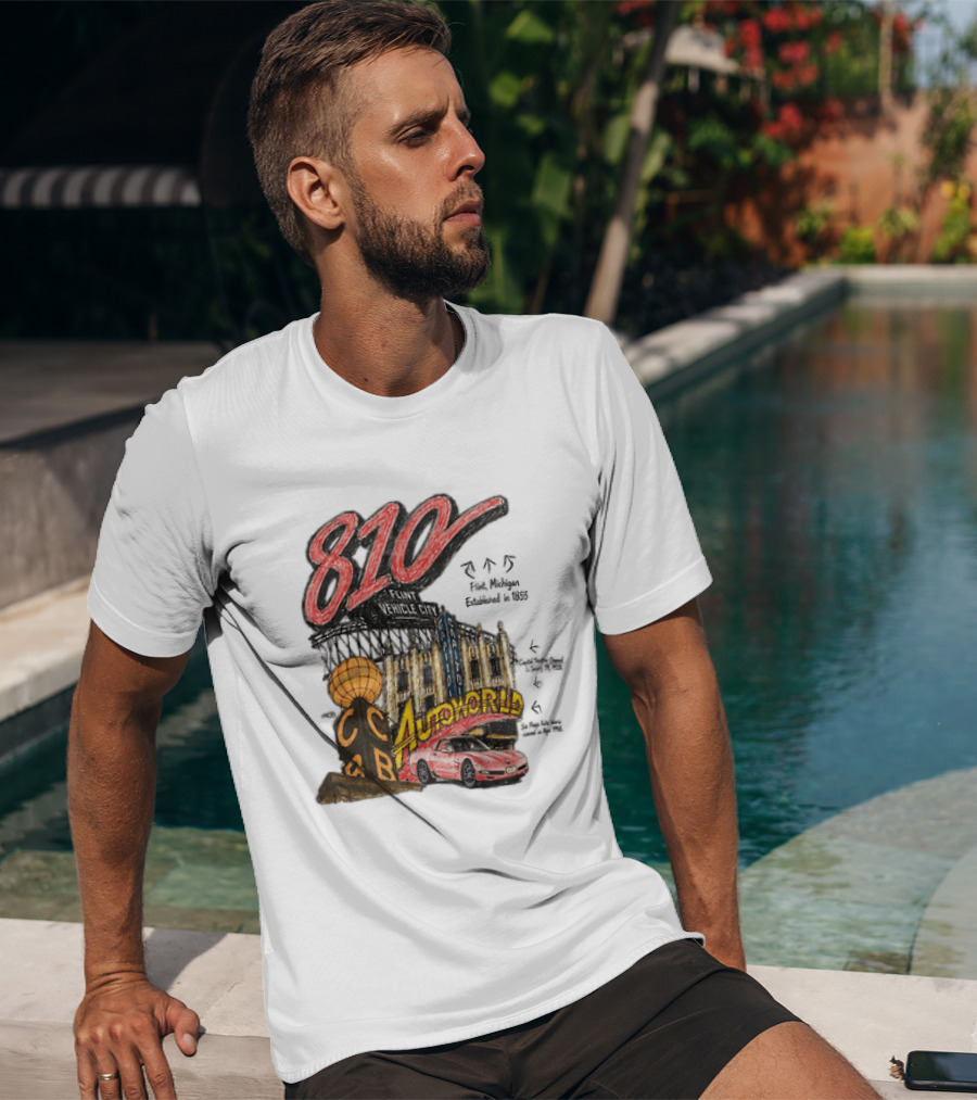 810 Flint Vehicle City Autoworld Grand Fountain Capitol Theatre McDonald's 810 Day Meal T-Shirt